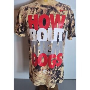 Georgia Bulldogs Nike Mens T-Shirt Small Brown Black Tie-Dye Regular Fit